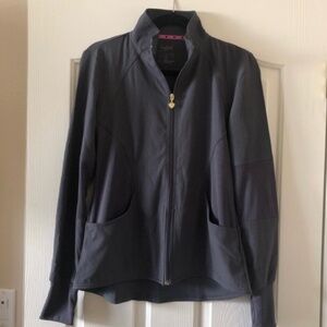 Heartsoul Zip Front Solid Scrub Jacket